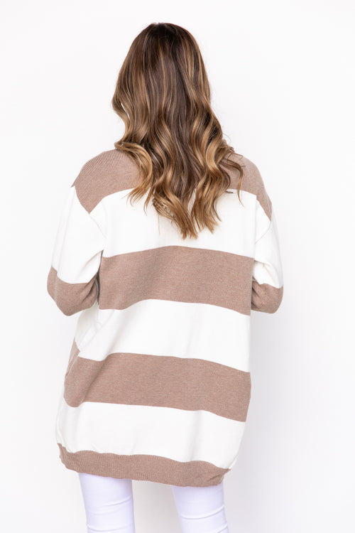 Carmen Cardigan - Mocha/Cream
