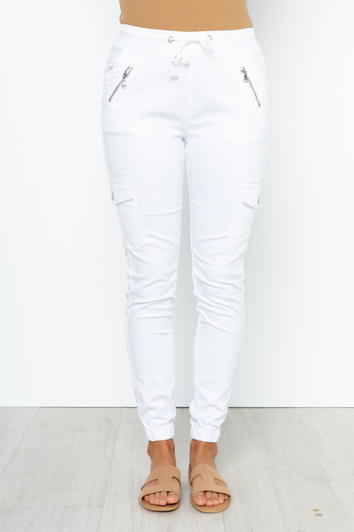 Remi Cargo Pants - White