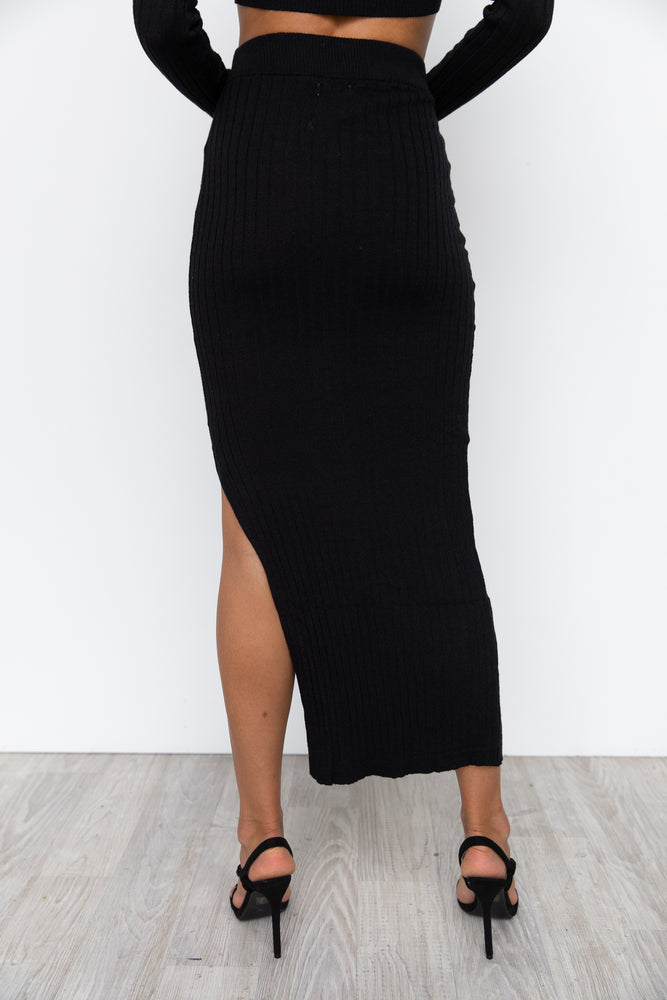 Vanna Knit Skirt - Black