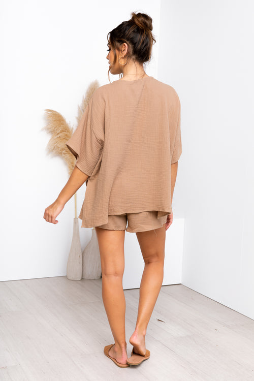 Theo Tee & Short Set - Tan
