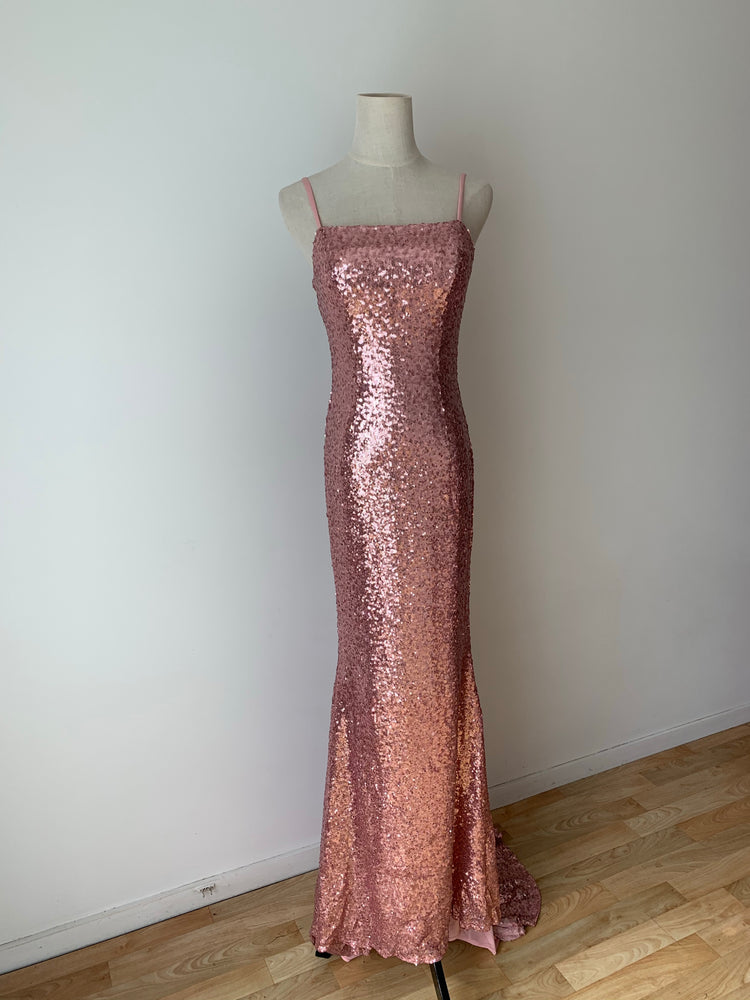 Buy Pink Sequins Net Gown - Koskii