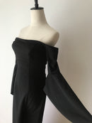 BLACK OFF SHOULDER GOWN WITH LEG SPLIT XS - STYLE STRUCK