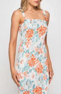 Shayla Dress - Peach/Floral