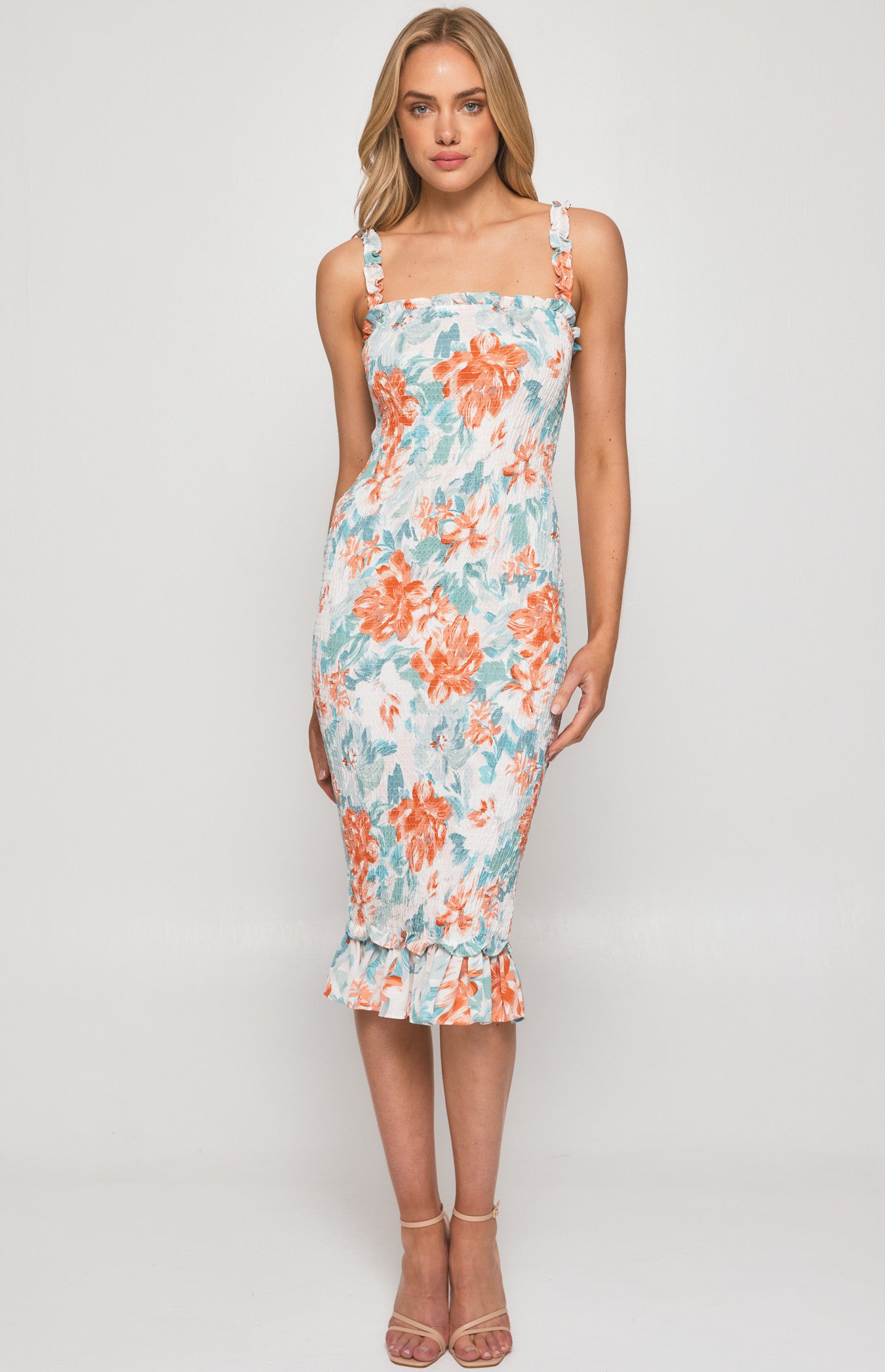 Shayla Dress - Peach/Floral