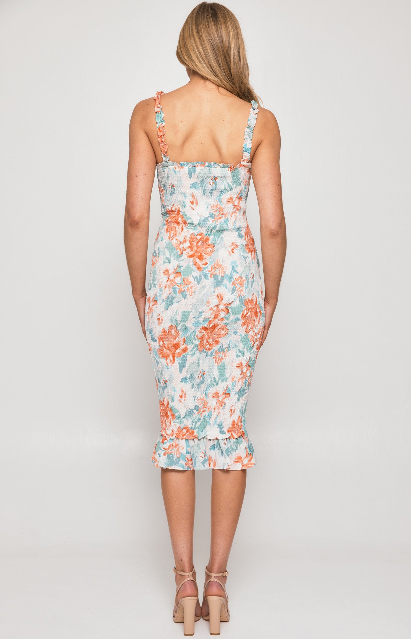 Shayla Dress - Peach/Floral